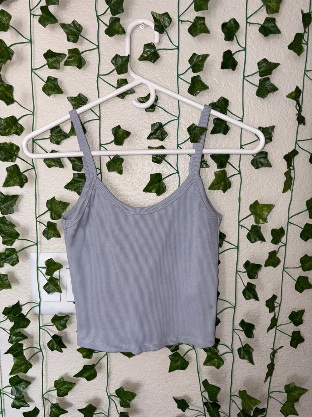 Streetwear Society Ribbed Crop Cami in Light blue
